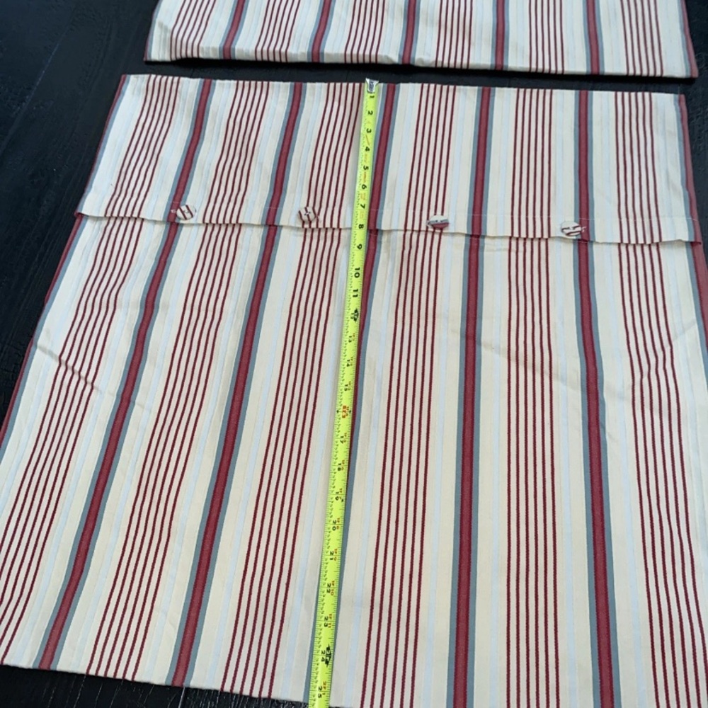 IKEA Alvine Raffla Pillow Cover SET (2) 25” x 25” Stripes 100% Cotton Buttons - Picture 6 of 16
